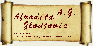 Afrodita Glođović vizit kartica